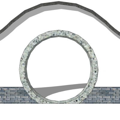 中式庭院月亮门月洞门墙