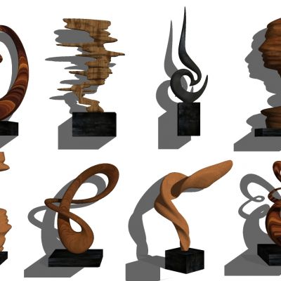 现代金属抽象人物景观雕塑摆件摆台