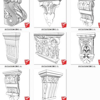 欧式法式柱角花雕花