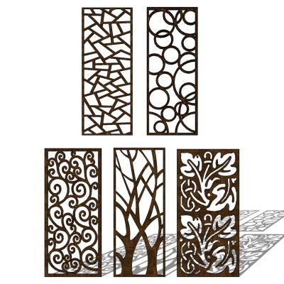 中式花格花窗角花屏风隔断