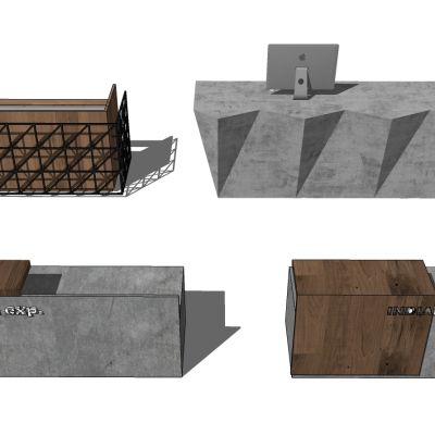 工业风北欧接待前台吧台老板台