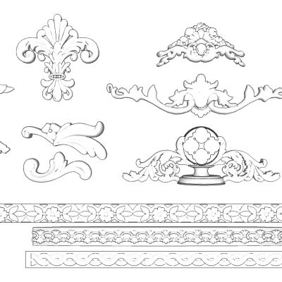 欧式法式雕花石膏雕花花纹