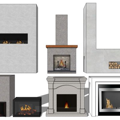 欧式法式美式现代壁炉火炉劈柴