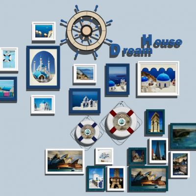 地中海田园欧式照片墙挂画