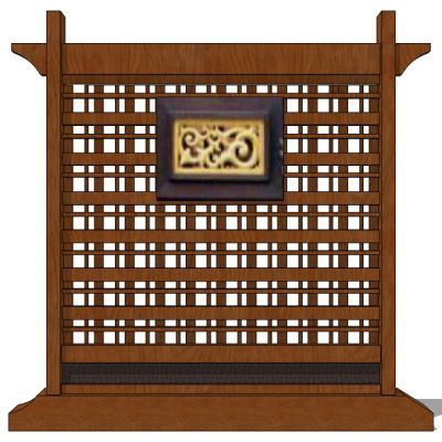 中式雕花花格屏风隔断