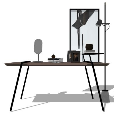 北欧现代梳妆台化妆台镜子摆件落地灯