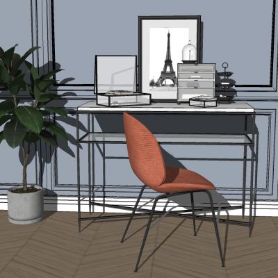 北欧现代梳妆台化妆台镜子摆件化妆品