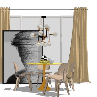 北欧现代圆形餐桌