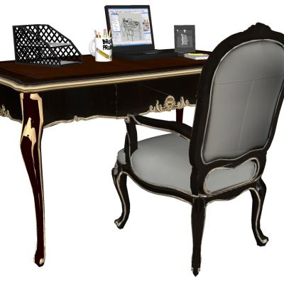 欧式法式美式实木桌子椅子书桌摆件
