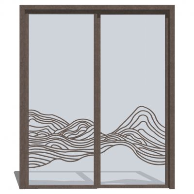 新中式玻璃推拉门门扇