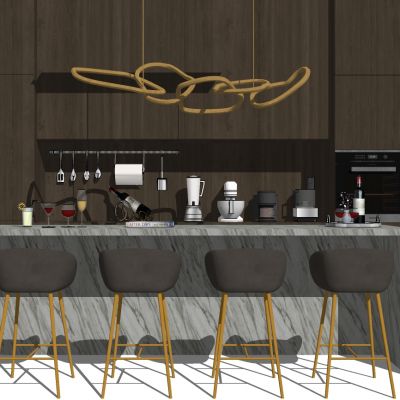 现代轻奢吧台椅组合