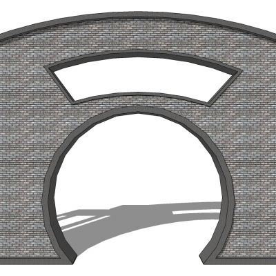 中式庭院月亮门月洞门墙