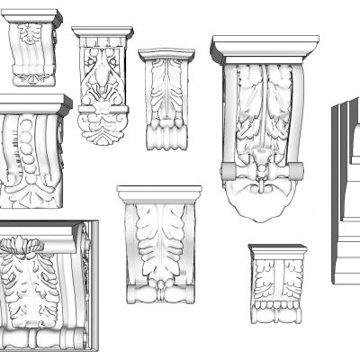 欧式法式雕花构件角花