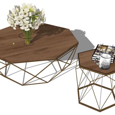 现代金属铁艺摆件菱形茶几摆件