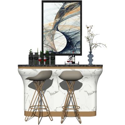 现代吧台吧椅组合