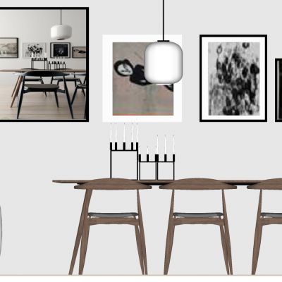 现代餐厅实木椅子桌子餐桌