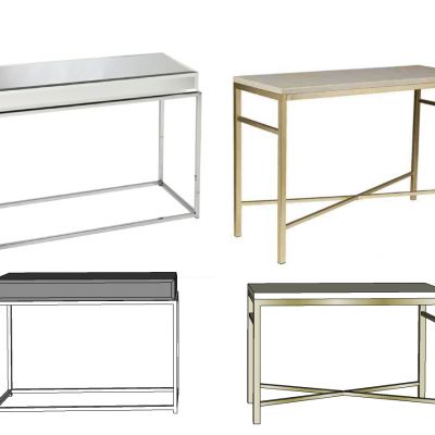 现代金属摆台边几化妆台