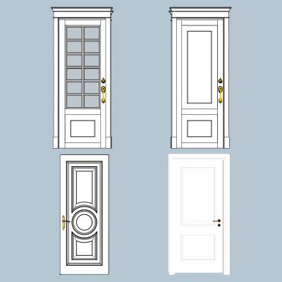 欧式法式单开门木门