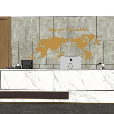 北欧现代酒店大堂吧台老板台班台摆件