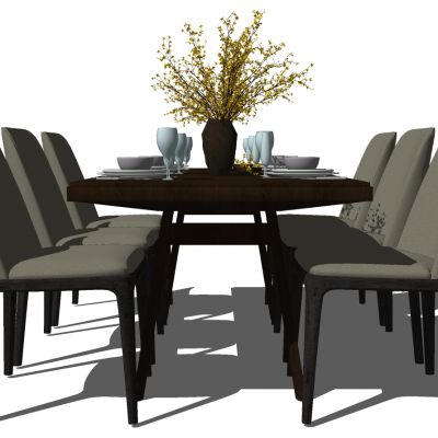 新中式北欧现代实木餐桌