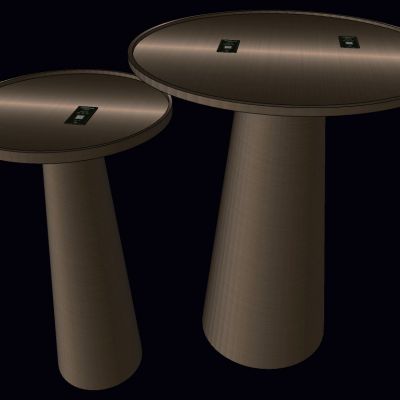 现代简欧式轻奢金属边几圆几灯几