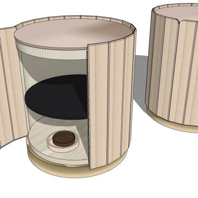 现代皮革圆几边几