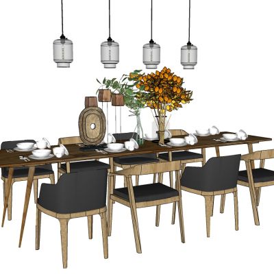 北欧现代餐厅咖啡厅餐桌