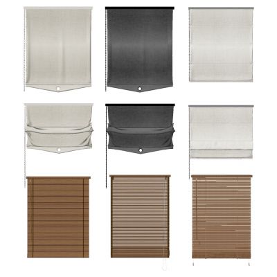 现代新中式罗马帘百叶帘竹帘卷帘