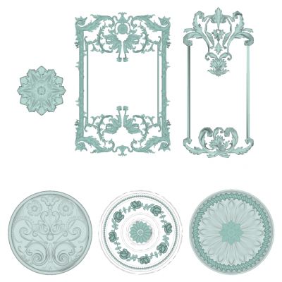 欧式法式雕花石膏线护墙板