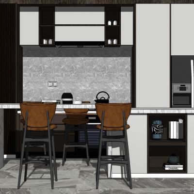 北欧现代大理石吧台椅组合