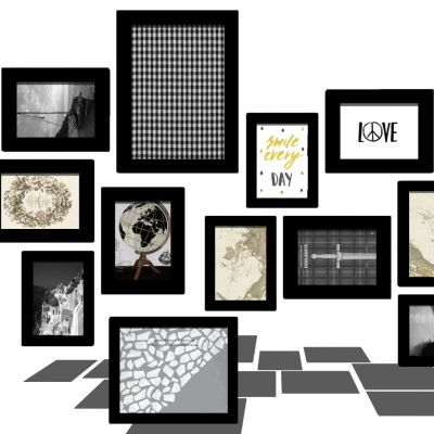 欧式美式黑白照片墙装饰画画框