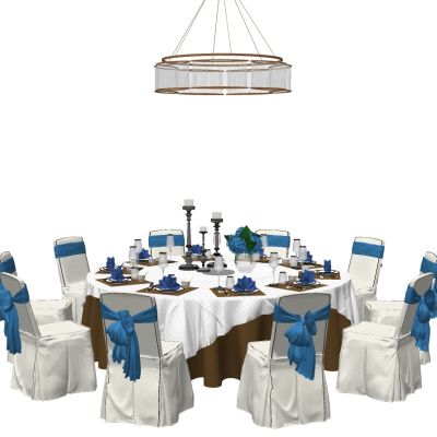 现代单人沙发椅子宴会桌餐桌