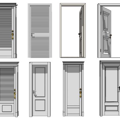 简欧式法式单开门木门