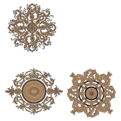 欧式法式顶面圆形花纹雕花灯盘
