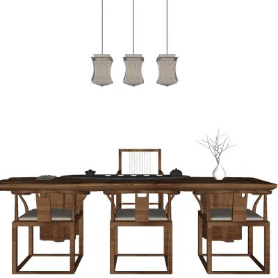 中式茶室实木茶台茶桌椅