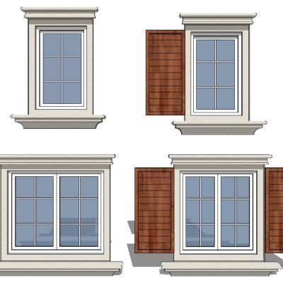 欧式建筑别墅窗窗户