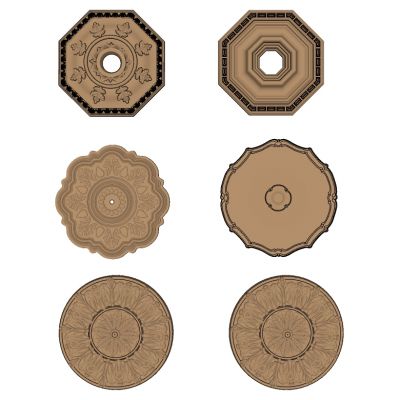 欧式法式顶面圆形花纹雕花灯盘