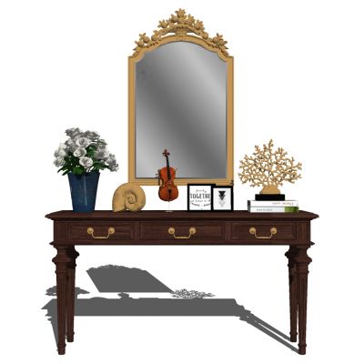 美式欧式法式现代梳妆台化妆台镜子摆件化妆品