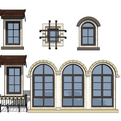 欧式建筑别墅窗
