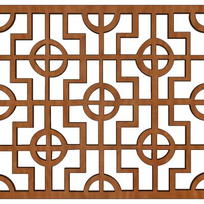 中式花格屏风隔断花窗组合