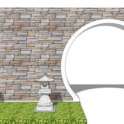 中式庭院月亮门月洞门墙