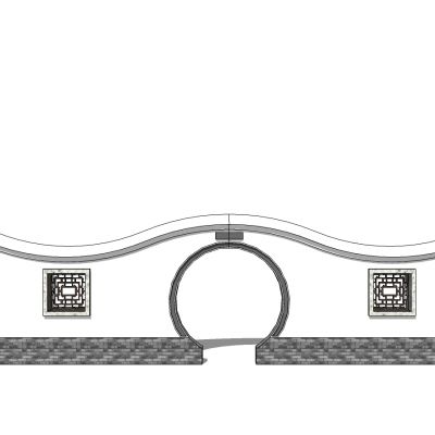 中式庭院月亮门月洞门墙