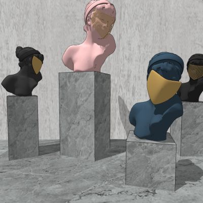 现代人物头像雕塑雕像摆台