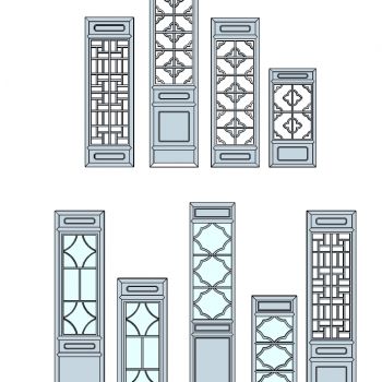新中式花格屏风花窗门隔断窗花格