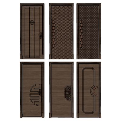 新中式雕花木门