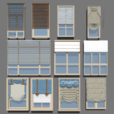 现代欧式法式窗户百叶帘罗马帘