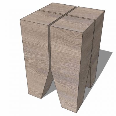 北欧现代木桩木头边几