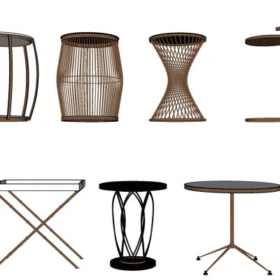 现代茶几边机组合