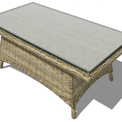 新中式东南亚藤编竹编席编织茶几户外家具