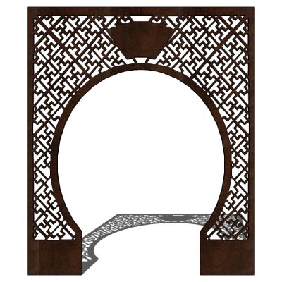 中式花格月亮门